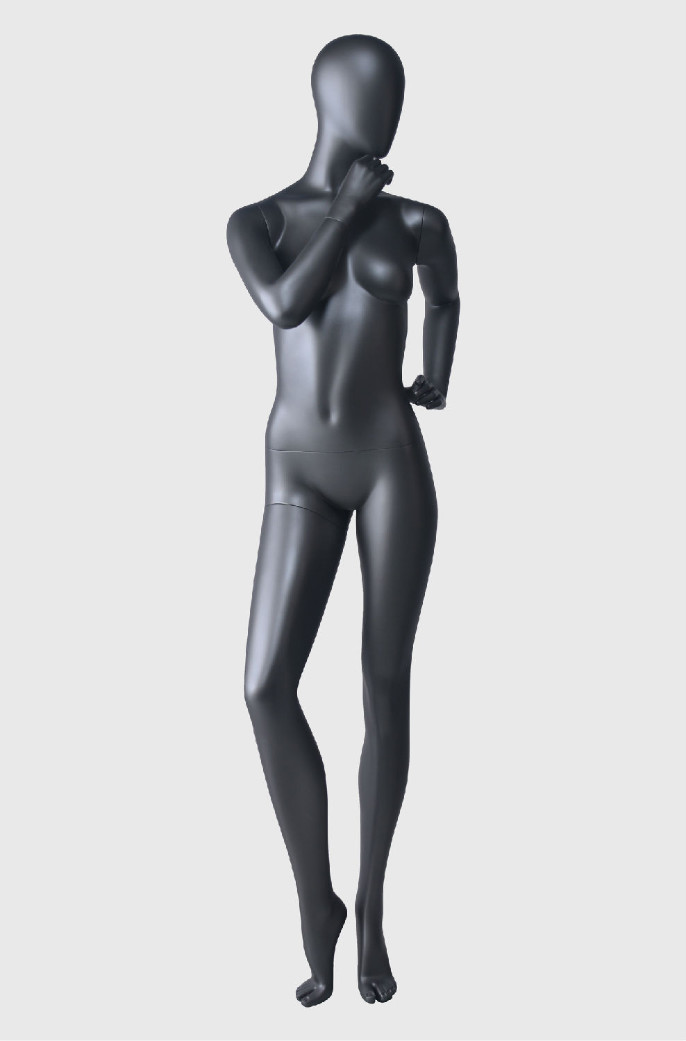 时尚造型黑白色枪色女模特玻璃钢假人-Abina
