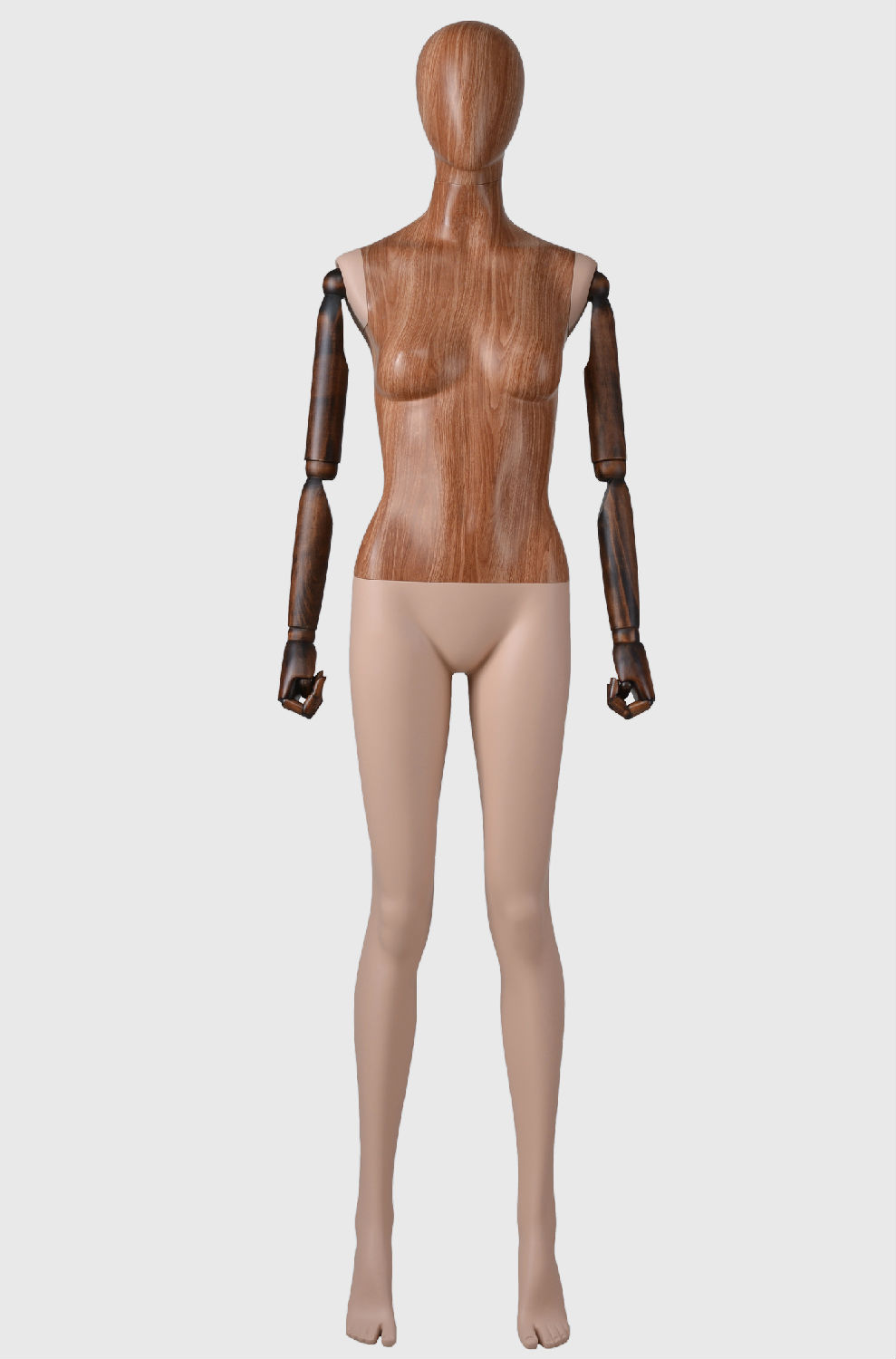 欧美女装模特道具 高端定制木纹色水转印男女模特假人