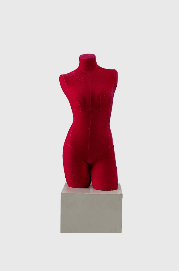 玫瑰红半身包布内衣人体模特道具