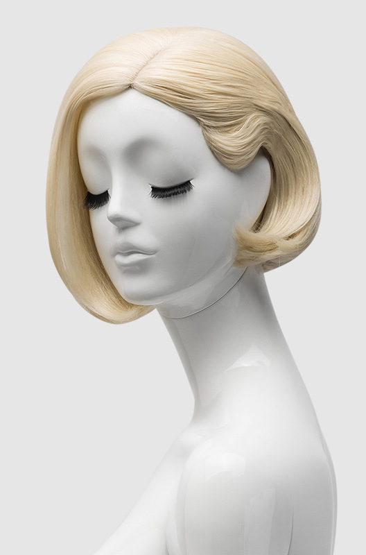 假发橱窗头模展示道具-黄金短发女头